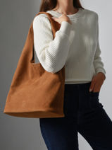 Hobo L Cavalier Nubuck Cuir Etrier Beige cavalier nubuck ECAN154L-vue-porte