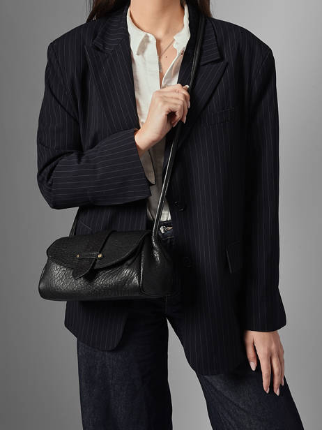 Sac Bandoulière M Agnes Cuir Etrier Noir agnes EAGC205M vue secondaire 1